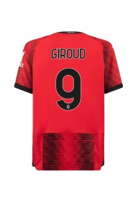 AC Milan Olivier Giroud #9 Jalkapallovaatteet Kotipaita 2023-24 Lyhythihainen